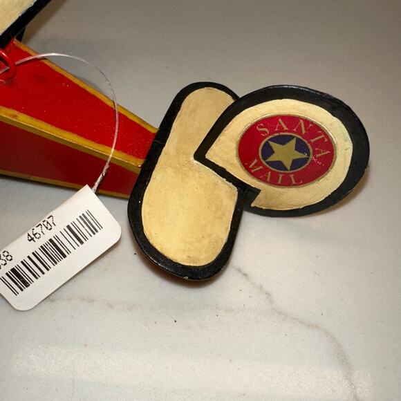 New Decorative Vintage Metal Airplane 6” Ornament SANTA & CO - Picture 4 of 7